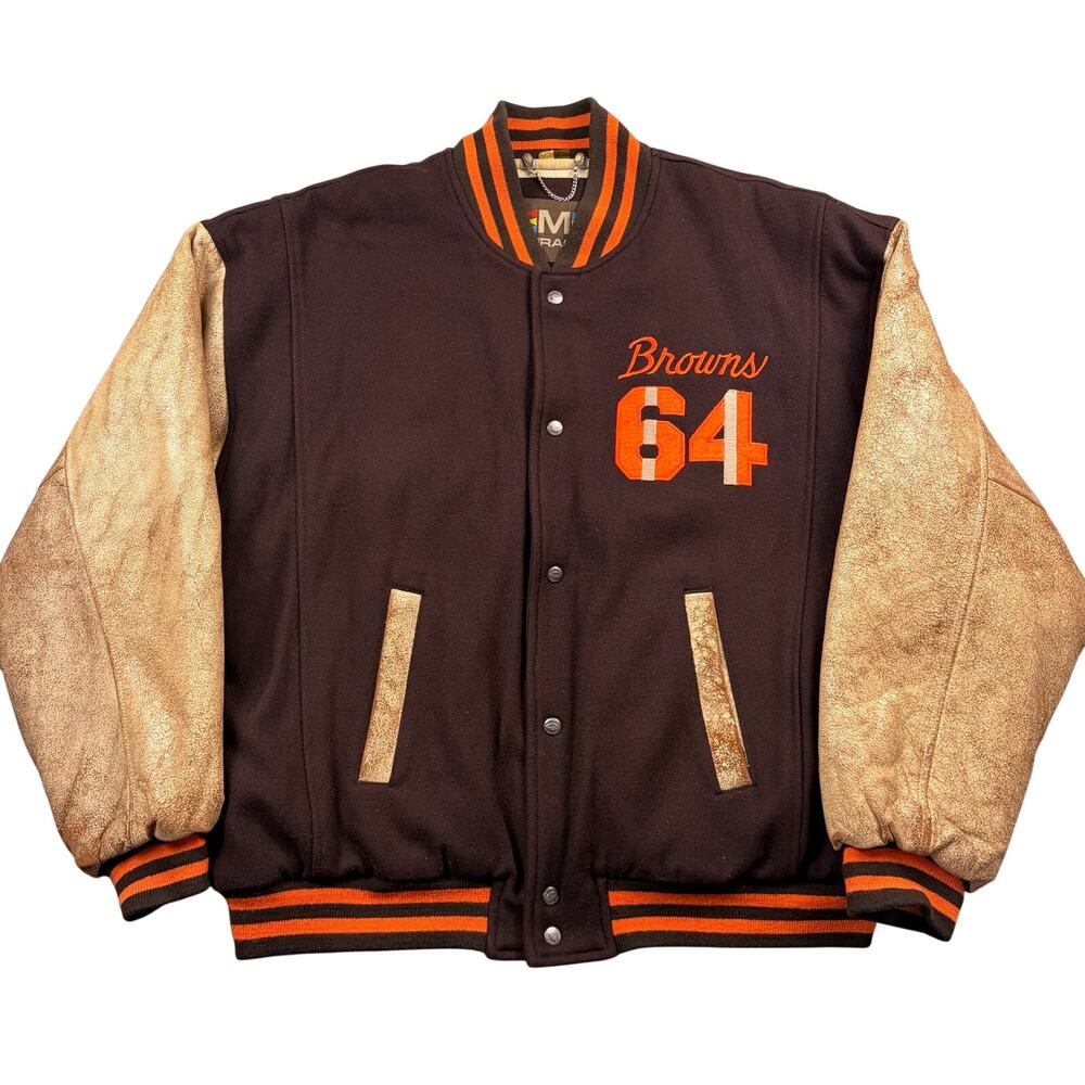 Vintage Cleveland Browns Mirage Coat XL Reversible Varsity Jacket 1980s 1990s